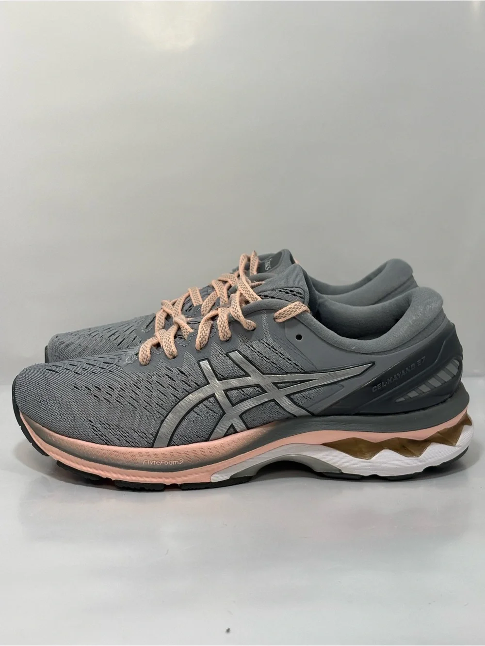 Asics Women's US Size 6.5 Gel-Kayano 27 Gray/Pink Running Athletic Shoe 1012A649